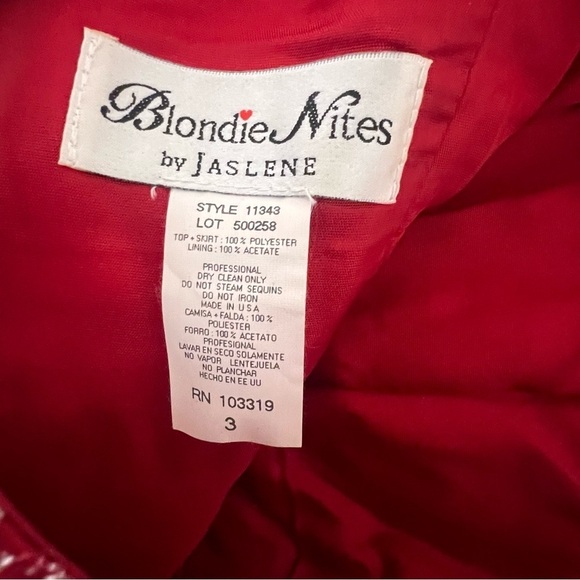 Authentic Vintage Y2K Red Sequin Prom Dress Corset 2-Piece Blondie Nites Jaslene - Picture 10 of 12